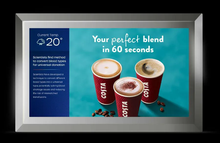 Elevator screen advertising example